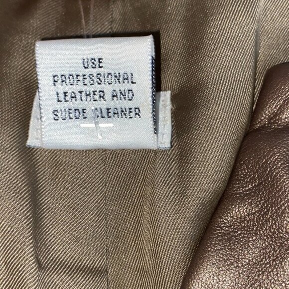 CACHE Metallic Copper Bronze Brown Leather Pants Size 10 Y2K Festival - Picture 7 of 12